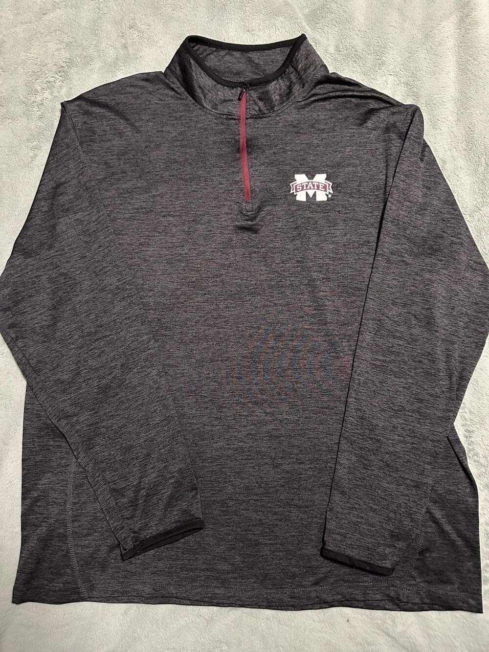 Men's Mississippi State Bulldogs Quarter-Zip Heathered Pullover, Size XXL